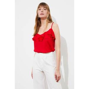 Trendyol Red Flywheel Blouse vyobraziť