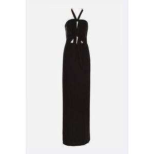 Trendyol Black Neck Detailed Evening Dress & Graduation Gown vyobraziť
