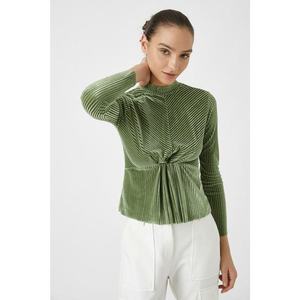 Koton Women's Green Turtleneck Velvet Long Sleeve T-Shirt vyobraziť