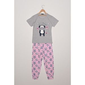 Trendyol Multi Color Printed Knitted Pajamas Set vyobraziť