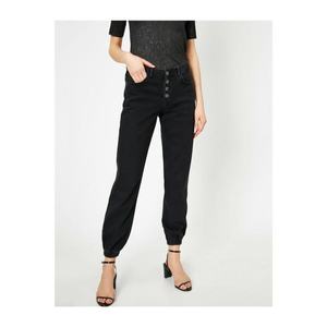 Koton Women's Black Cargo Jean Trousers vyobraziť