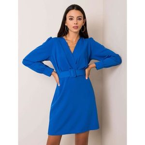 Blue dress with a belt vyobraziť
