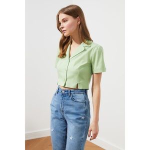 Trendyol Green Crop Shirt vyobraziť