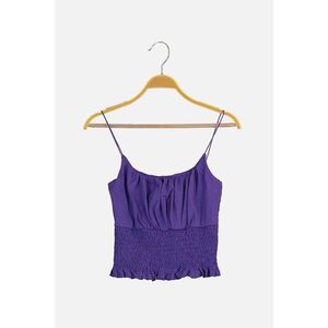 Trendyol Purple Gipel Crop Knitted Blouse vyobraziť