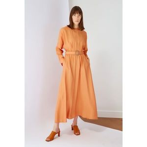 Trendyol Orange Belt Detailed Pocket Dress vyobraziť