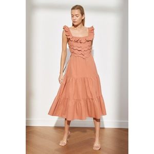 Trendyol Dried Rose Back Detailed Strap Dress vyobraziť
