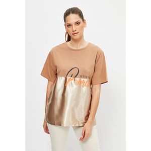 Trendyol Brown Loose Knit T-Shirt vyobraziť