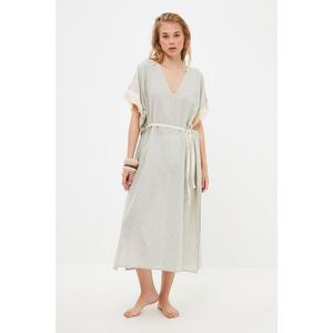 Trendyol Gray Tassel Detailed Rustic Kimono & Kaftan vyobraziť