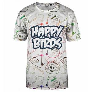 Bittersweet Paris Unisex's Happy Birds T-Shirt Tsh Bsp300 vyobraziť