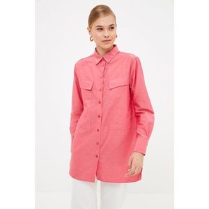 Trendyol Pink Shirt Collar Tunic vyobraziť