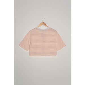 Trendyol Powder Crop Striped Knitted T-Shirt vyobraziť