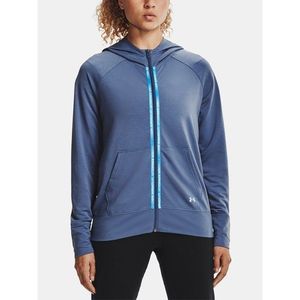 Under Armour Mikina Rival Terry Taped FZ Hoodie-BLU vyobraziť