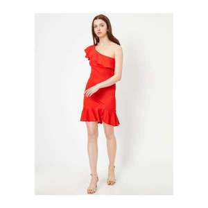 Koton Woman Red Fir Detail Dress vyobraziť