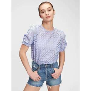 GAP Top eyelet puff sleeve vyobraziť