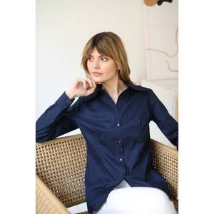 Last Past Now Woman's Shirt LP263 Navy Blue vyobraziť