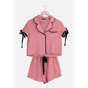 Trendyol Pink Collar Detailed Pajamas Set vyobraziť