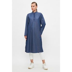 Trendyol Indigo Judge Collar Tunic vyobraziť