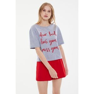 Trendyol Red Printed Knitted Pajamas Set vyobraziť