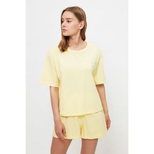Trendyol Yellow Libra Embroidered Knitted Pajamas Set vyobraziť