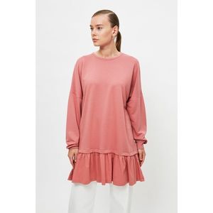 Trendyol Dried Rose Skirt Detailed Knitted Tunic vyobraziť