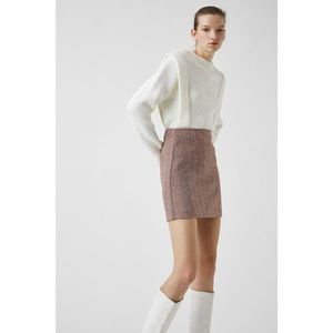 Koton Women's Burgundy Patterned Skirt vyobraziť