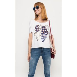 Deni Cler Milano Woman's Blouse T-Dk-T213-9G-20-16-1 White-Brown vyobraziť