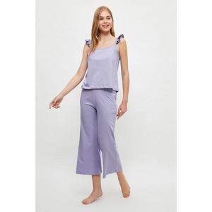 Trendyol Lilac Shoulders Frilly Knitted Pajamas Set vyobraziť