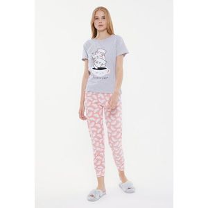 Trendyol Printed Knitted Pajamas Set vyobraziť