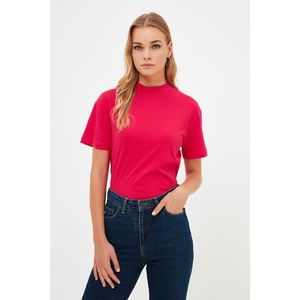 Trendyol Fuchsia Basic Stand Up Knitted T-Shirt vyobraziť