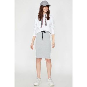 Koton Women's Gray Stripe Detailed Skirt vyobraziť
