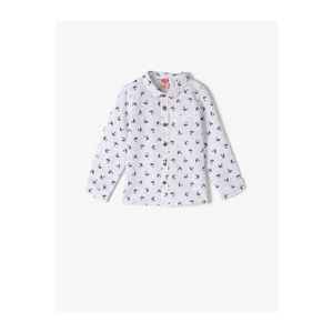 Koton Baby Boy White Long Sleeve Animal Print Shirt vyobraziť