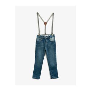 Koton Boy Blue Strap Cotton Pocket Jean Trousers vyobraziť