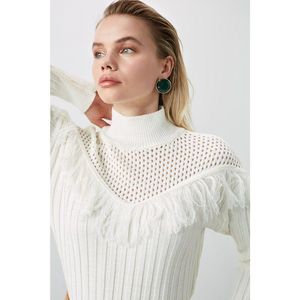 Trendyol Ekru Tassel Detailed Knitwear Sweater vyobraziť