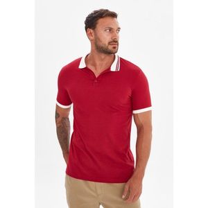 Trendyol Tile Men's Slim Fit Short Sleeve Contrast Neck Detailed Polo Neck T-shirt vyobraziť