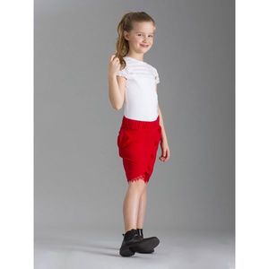 Girlish red skirt with buttons vyobraziť