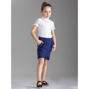 Girls´ navy blue skirt with buttons vyobraziť