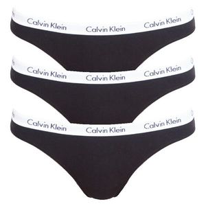 3PACK women's thong Calvin Klein black (QD3587E-001) vyobraziť