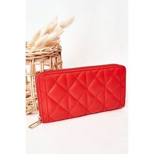 Large Quilted Women's Wallet Red vyobraziť