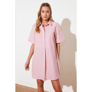 Trendyol Pink Wide Cut Pocket Detailed Shirt Dress vyobraziť