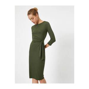 Koton Women's Green Patterned Dress vyobraziť