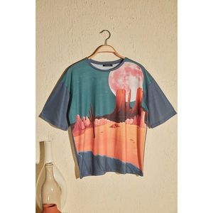 Trendyol Oil Printed Loose Mold Knitting T-Shirt vyobraziť