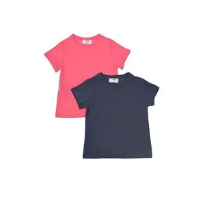 Trendyol Indigo-Pink 2-Pack Basic Crew Neck Girl Knitted T-Shirt vyobraziť