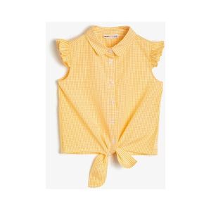 Koton Girl's Yellow Check Shirt vyobraziť