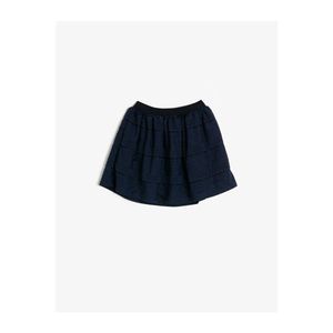 Koton Baby Girl Navy Blue Patterned Skirt vyobraziť