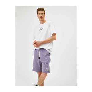 Koton Men's Purple Printed Waistband Pocket Shorts vyobraziť