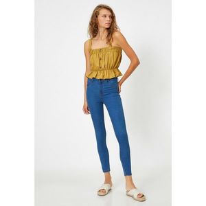 Koton Women's Blue High Waist Skinny Jeans vyobraziť