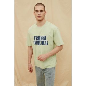 Trendyol Mint Men's 100% Organic Cotton Oversize Fit T-Shirt vyobraziť