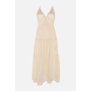 Trendyol White Ruffle Detailed Lace Beach Dress vyobraziť
