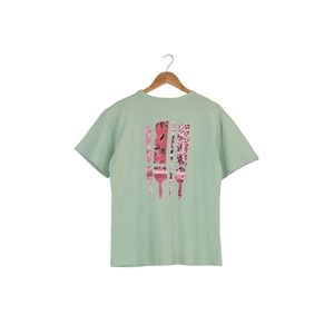 Trendyol Mint Printed Boyfriend Knitted T-Shirt vyobraziť