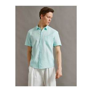 Koton Men's Green Linen Shirt vyobraziť